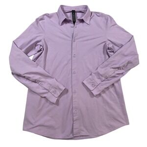 Lululemon Commission Long Sleeve Shirt Mens Medium Lavender Purple Stretch